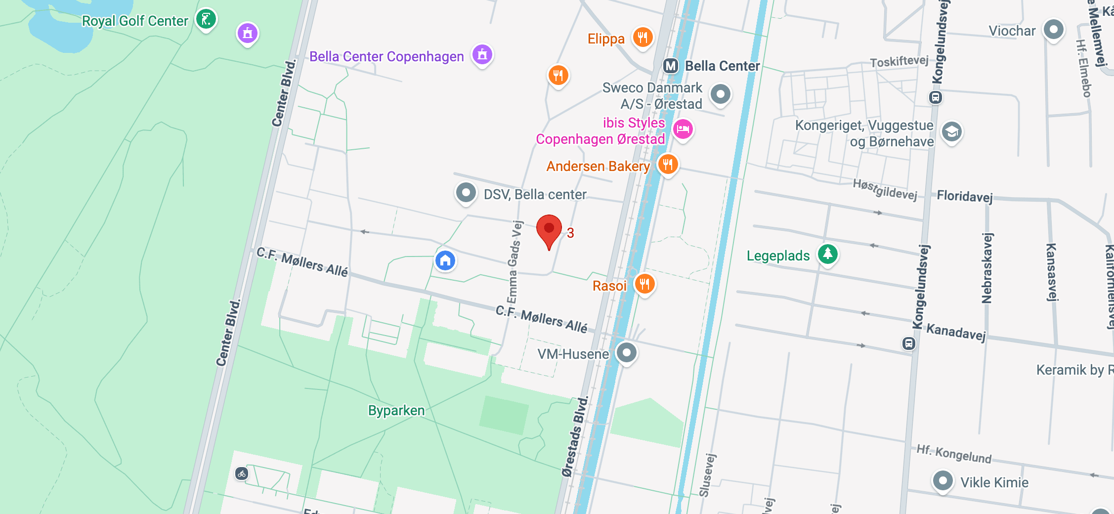 Map preview showing the Bella Nails location in Copenhagen.